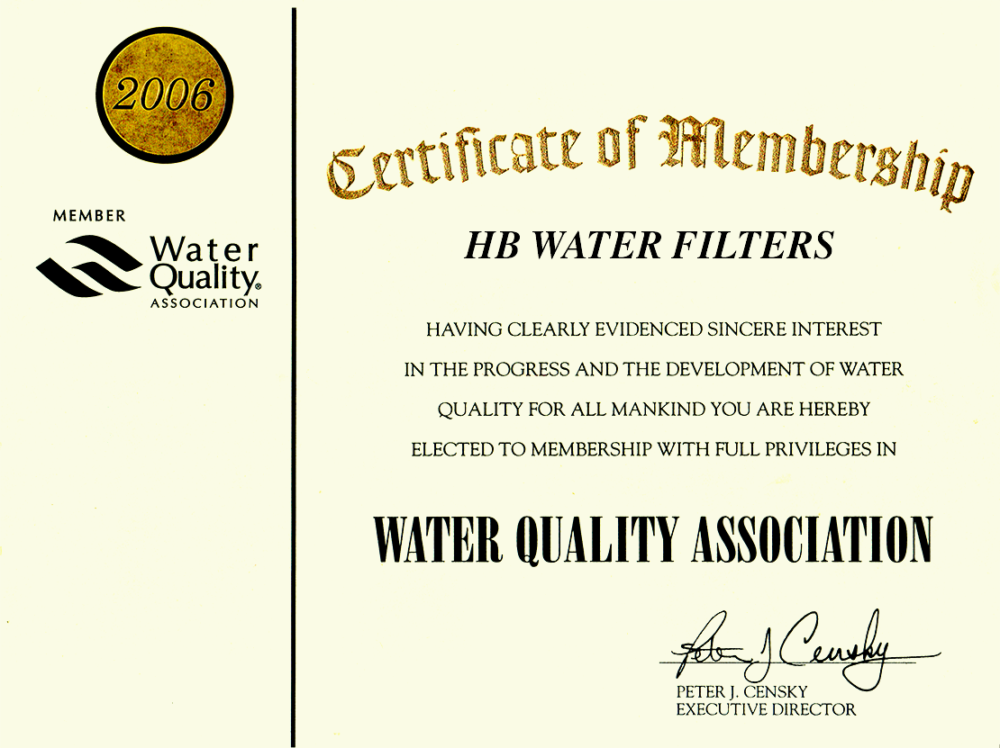 WQA Membership Certificate